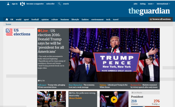The Guardian appears to have its black armband on.